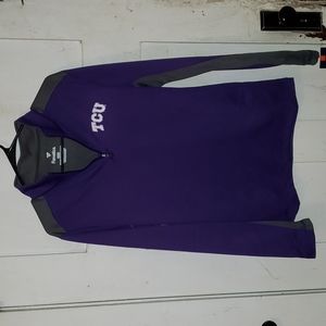 TCU Purple/Gray 1/4 zip long sleeve pullover jacket